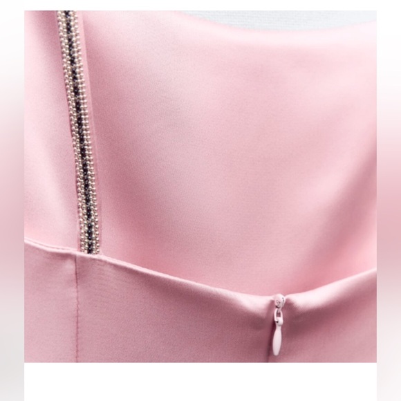 ZARA SATIN EFFECT DRESS WITH SPARKLY STRAPS - Picture 4 of 4